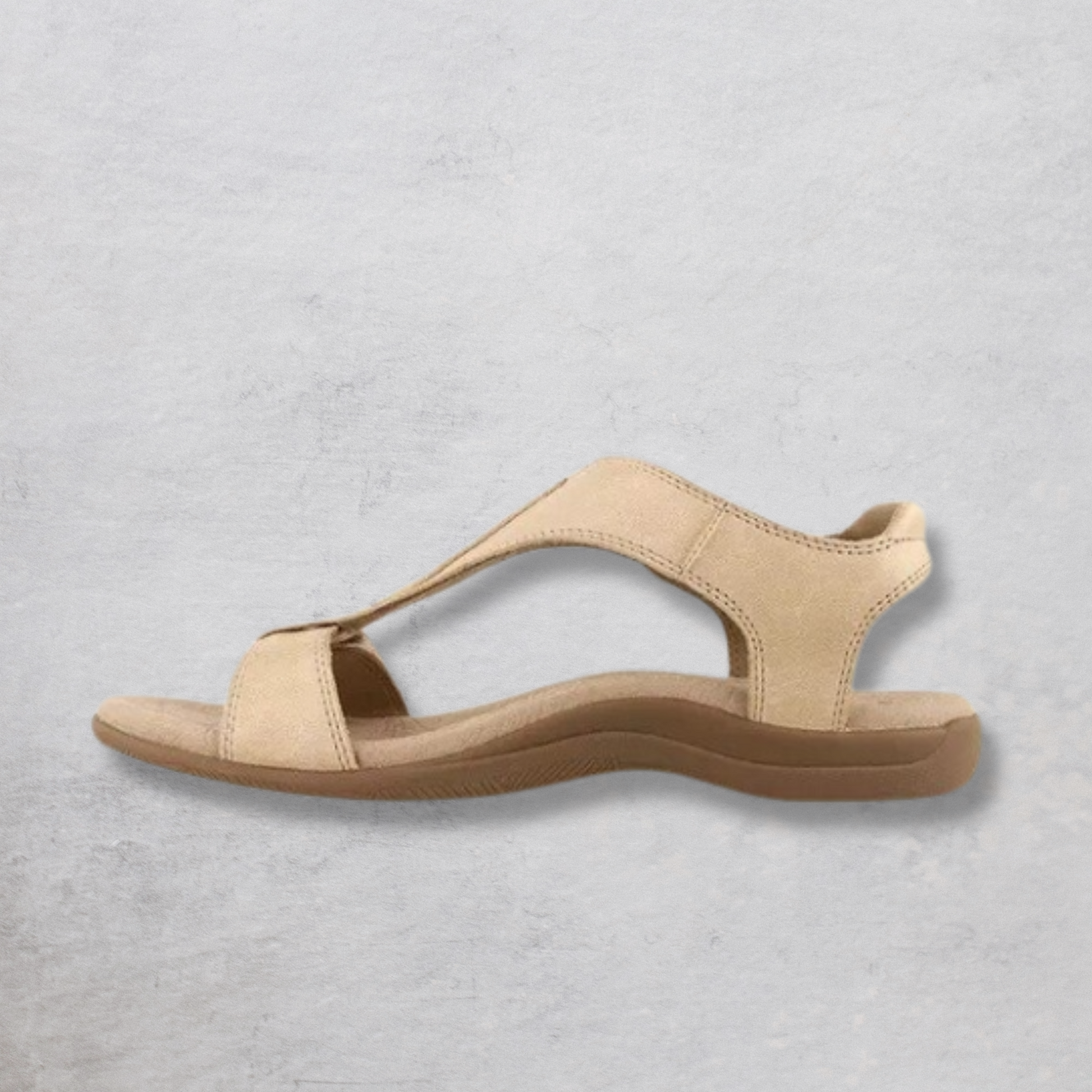 Lina | Sandales orthopédiques à talon compensé - Synthétique, léger, facile à enfiler, confort d'été - Beige