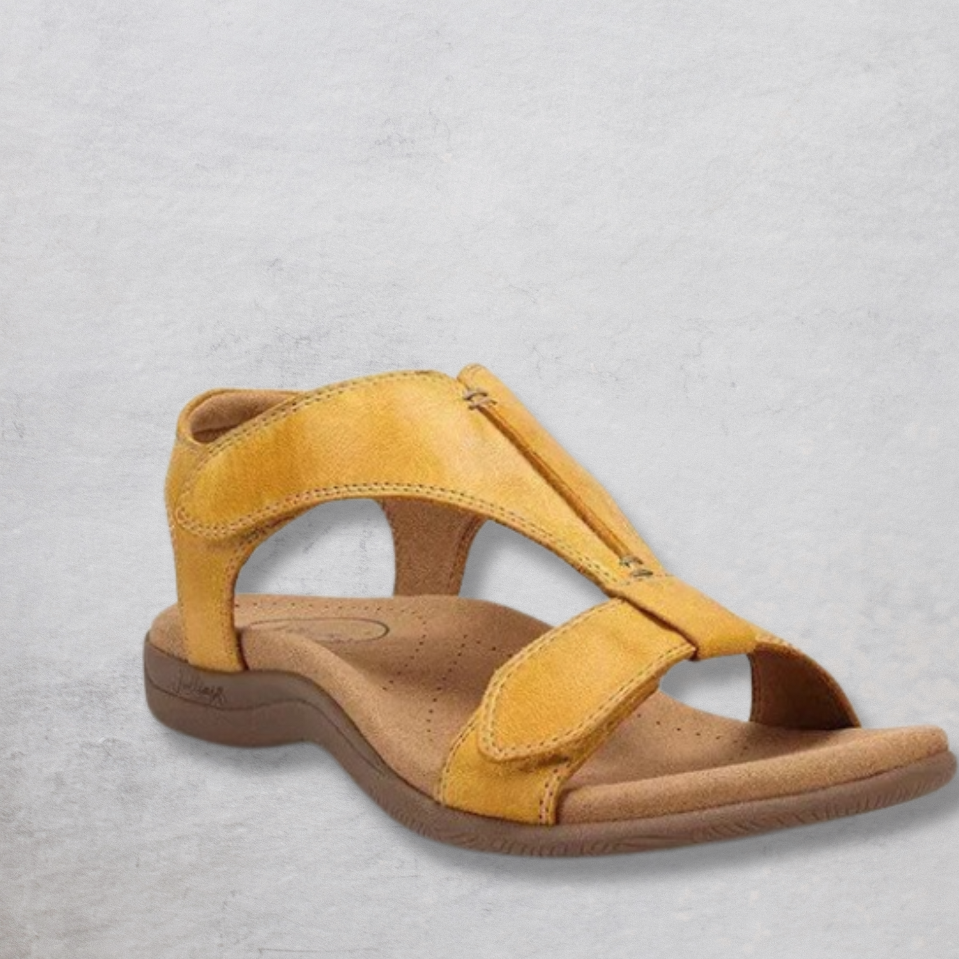Lina | Sandales orthopédiques à talon compensé - Synthétique, léger, facile à enfiler, confort d'été - Jaune