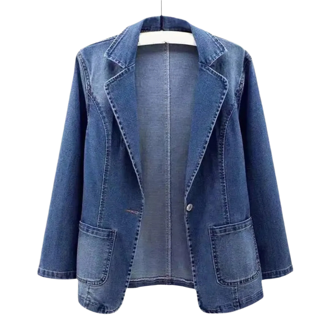 Lyra | Blazer en denim ajusté avec doublure thermique pour femmes_bleu