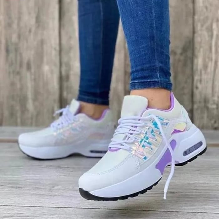 Tess | Chaussures Orthopédiques Élégantes Femme avec Soutien de la Voûte Plantaire en Tissu Respirant_blancviolet