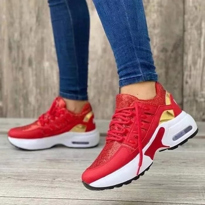 Tess | Chaussures Orthopédiques Élégantes Femme avec Soutien de la Voûte Plantaire en Tissu Respirant_rouge