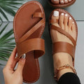 Sandales cognac à lanières croisées ajustables pour femme
