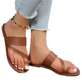 Sandales cognac à lanières croisées ajustables pour femme
